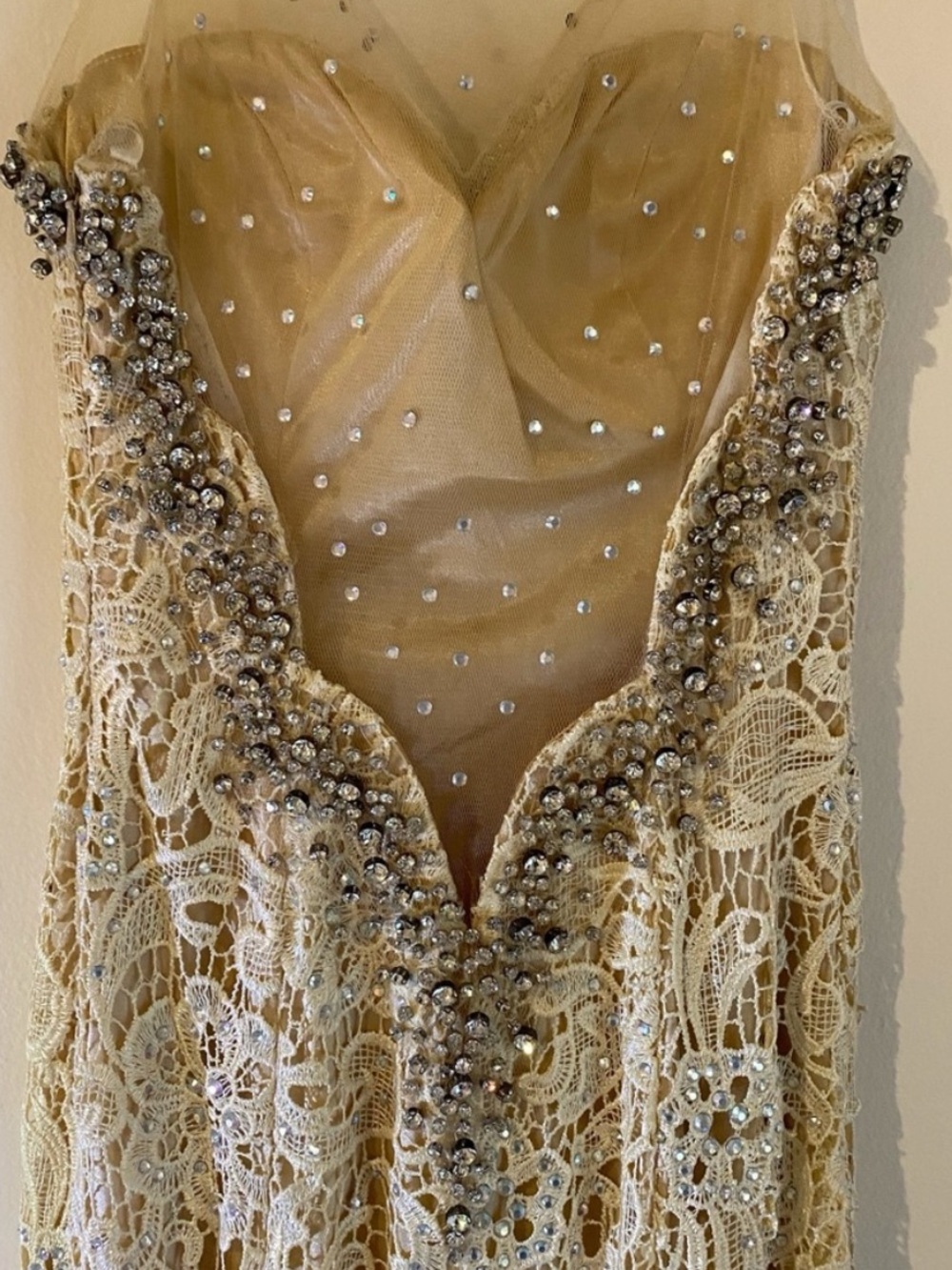 Panoply Elegant Cream Lace Gown size 4 - Picture 5 of 15